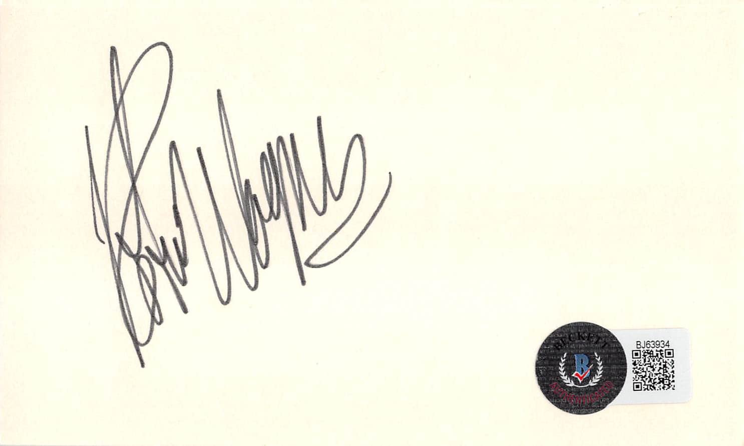 Robert Wagner Hart to Hart Authentic Signed 3x5 Index Card BAS #BJ63934