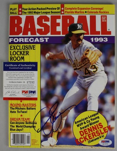 Athletics Dennis Eckersley Authentic Signed 93 Baseball Magazine PSA/DNA #H17232