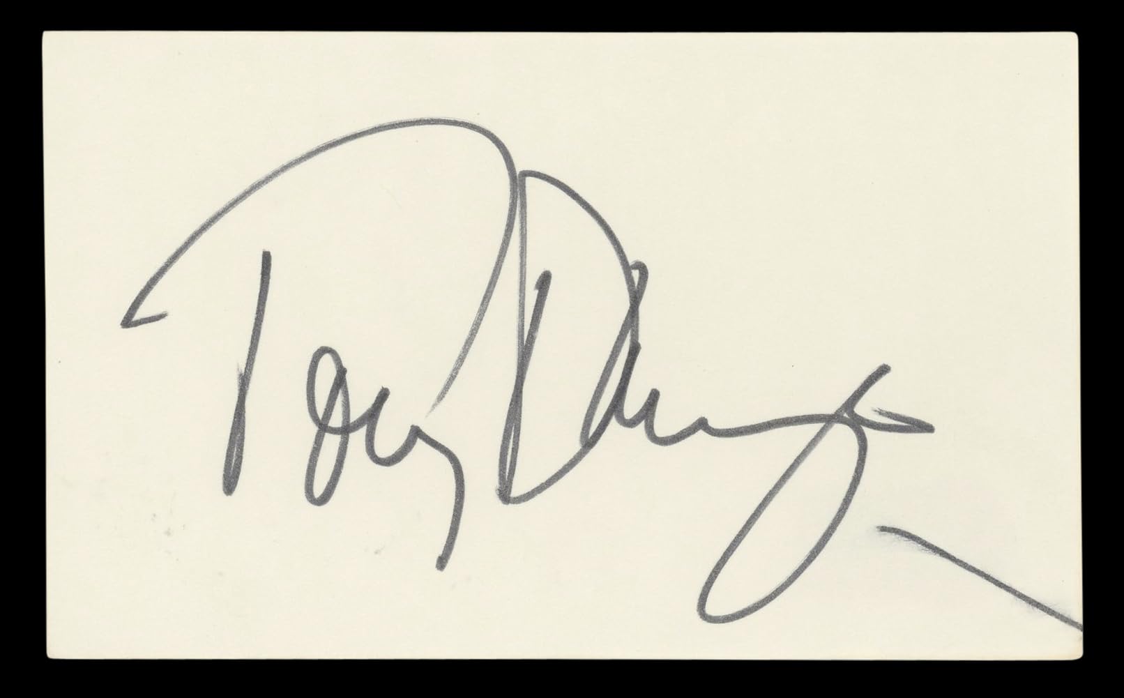 Tony Danza Who's the Boss? Authentic Signed 3x5 Index Card BAS #BL98451