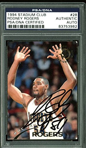 Nuggets Rodney Rogers Authentic Signed Card 1994 Stadium Club #28 PSA Slabbed