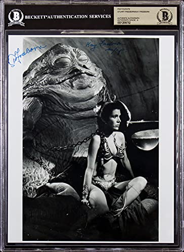 Stuart Freeborn & Kay Freeborn Star Wars Signed 8x10 B&W Photo Auto 9! BAS Slab