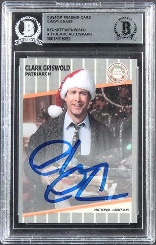 Chevy Chase Christmas Vacation Signed Griswold Custom Trading Card BAS Slabbed 4
