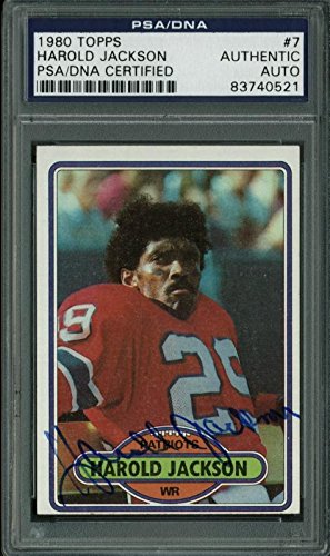 Patriots Harold Jackson Authentic Signed Card 1980 Topps #7 PSA/DNA Slabbed