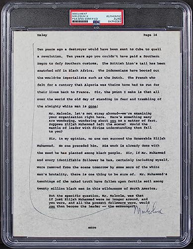 Malcolm X Authentic Signed 8.5x11 Document PSA/DNA Slabbed