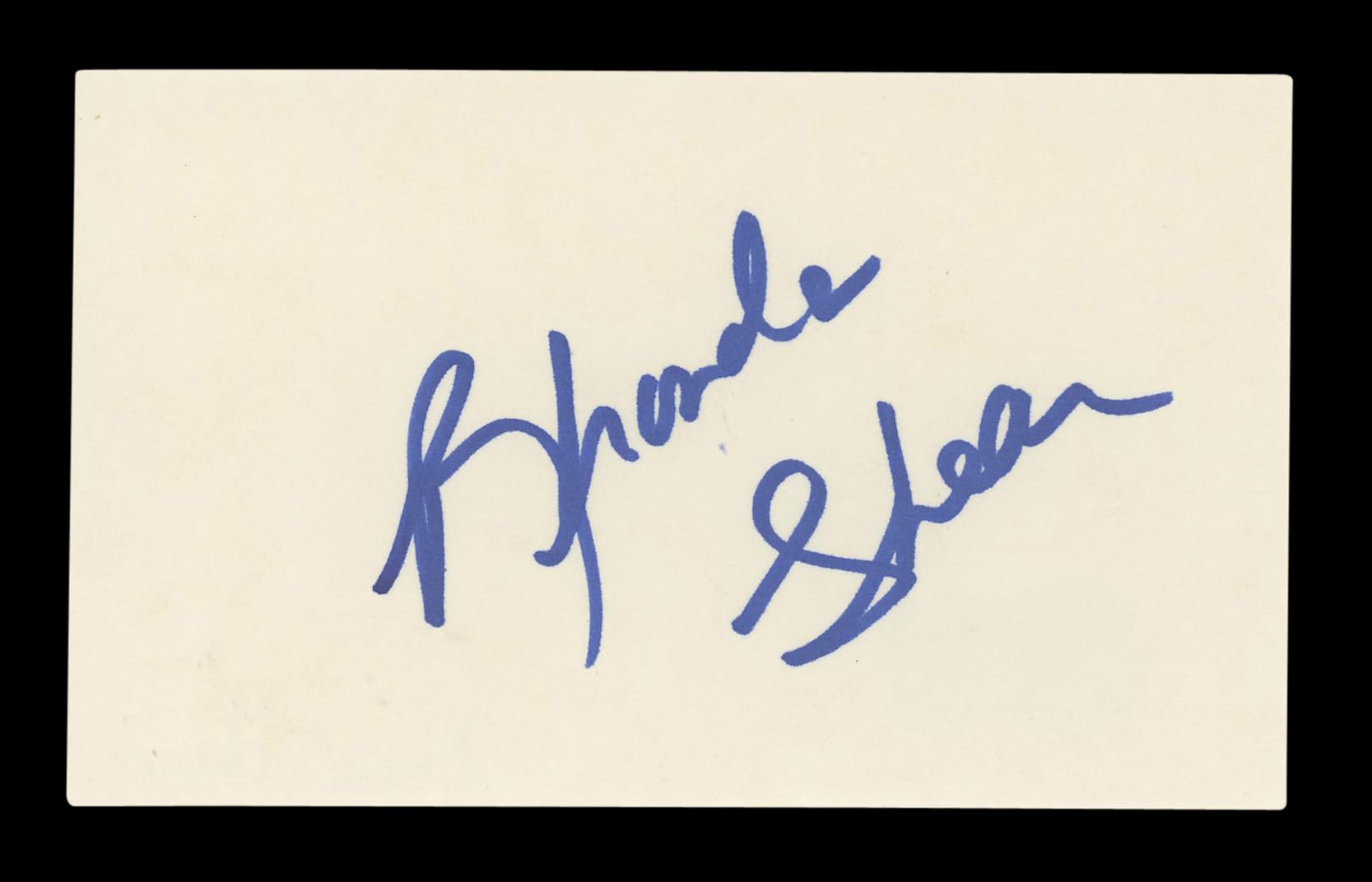 Rhonda Shear Spaceballs Authentic Signed 3x5 Index Card Autographed BAS #AD70292