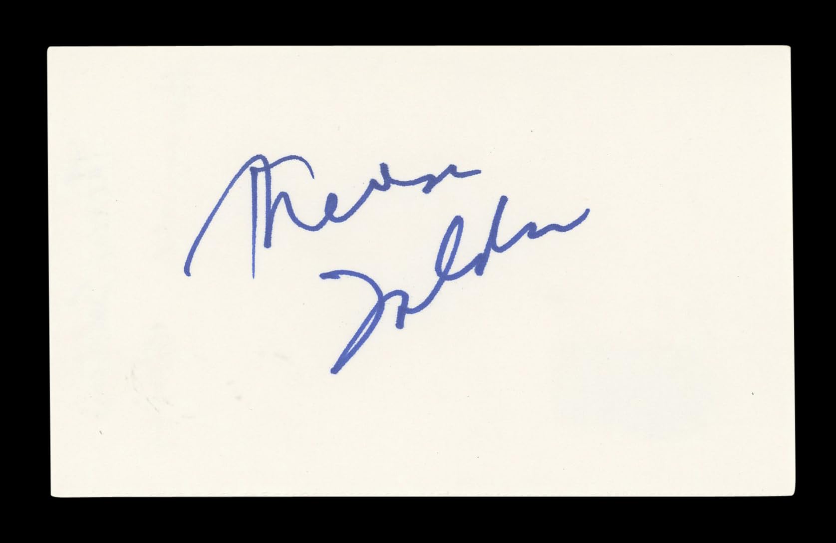 Theresa Saldana The Commish Signed 3x5 Index Card Autographed BAS #AD70295