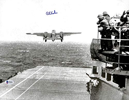 Richard E. Cole WWII Doolittle Raid Authentic Signed 11x14 Photo BAS 1