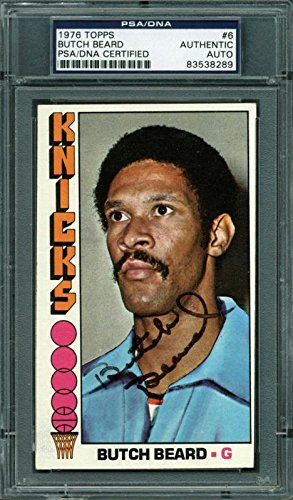 Knicks Butch Beard Authentic Signed Card 1976 Topps #6 PSA/DNA Slabbed