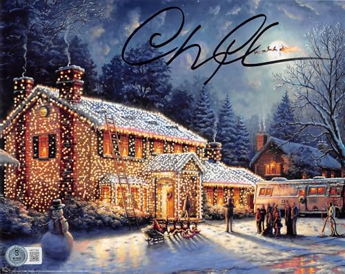 Chevy Chase Christmas Vacation Signed 8x10 Christmas Lights Photo BAS Witness 1