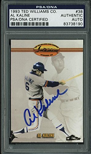 Tigers Al Kaline Authentic Signed Card 1993 Ted Williams Co. #38 PSA/DNA Slabbed