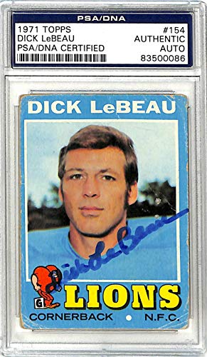 Lions Dick LeBeau Signed 1971 Topps #154 Auto Card PSA/DNA Slabbed #83500086