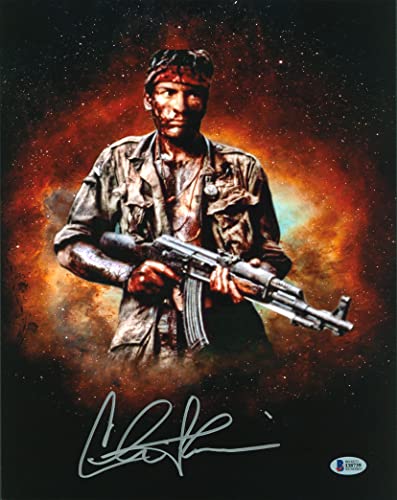 Charlie Sheen Platoon Authentic Signed 11x14 Photo Autographed BAS #I38739