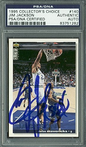 Mavericks Jim Jackson Signed Card 1995 Collectors Choice #140 PSA/DNA Slabbed