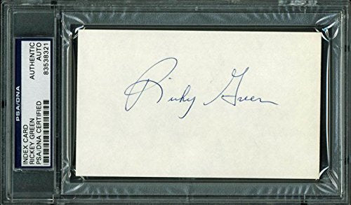 Jazz Rickey Green Authentic Signed 3X5 Index Card Autographed PSA/DNA Slabbed