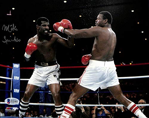 Michael Spinks Authentic Signed 8x10 Photo versus Larry Holmes BAS Witnessed