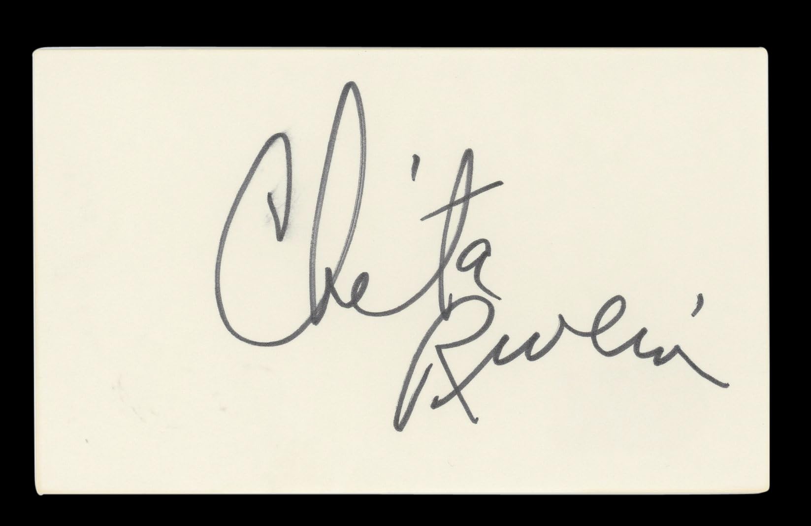 Chita Rivera Chicago Authentic Signed 3x5 Index Card Autographed BAS #AD70253