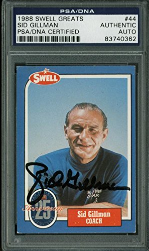 Rams Sid Gillman Authentic Signed Card 1988 Swell Greats #44 PSA/DNA Slabbed