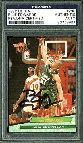 Bucks Blue Edwards Authentic Signed Card 1992 Ultra #298 PSA/DNA Slabbed