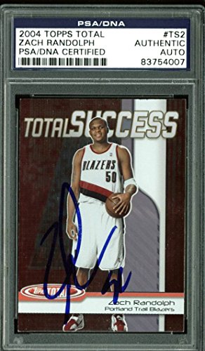 Blazers Zach Randolph Signed Card 2004 Topps Total #TS2 PSA Slabbed #83754007