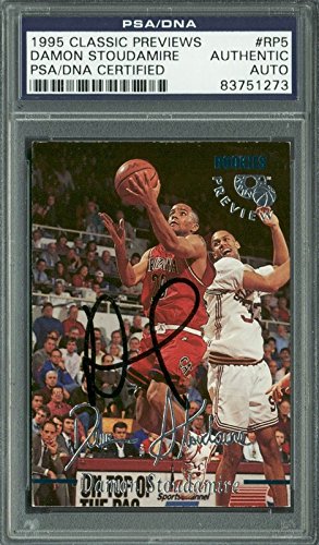 Arizona Damon Stoudamire Signed Card 1995 Classic Previews #RP5 PSA/DNA Slabbed