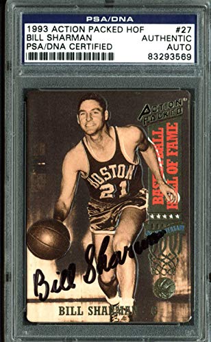 Celtics Bill Sharman Signed 1993 Action Packed HOF #27 Auto Card PSA/DNA Slabbed