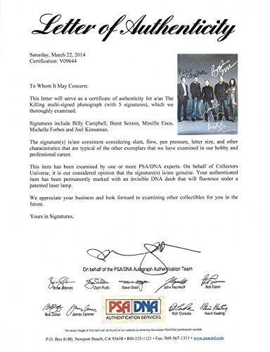 Killing Cast (5) Campbell, Sexton, Enos, Forbes +1 Signed 11X14 Photo PSA V09644