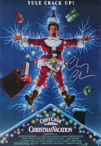 Chevy Chase Christmas Vacation Authentic Signed 24x36 Movie Poster BAS Witness