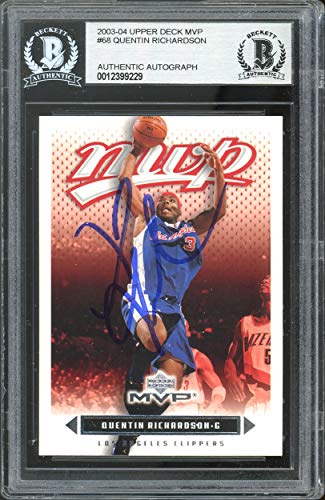 Clippers Quentin Richardson Signed 2003 Upper Deck MVP #68 Card BAS Slabbed