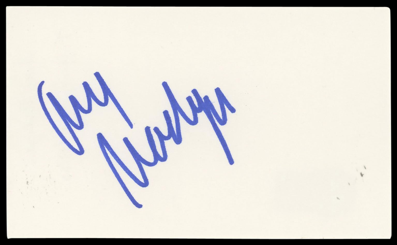 Amy Madigan Field of Dreams Authentic Signed 3x5 Index Card BAS #BN89171