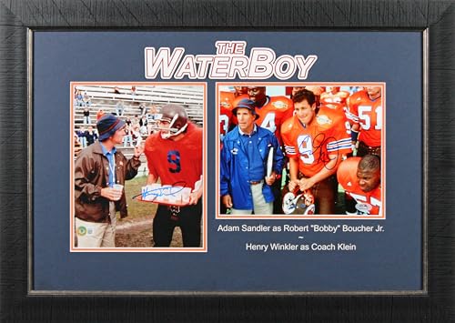 Adam Sandler & Henry Winkler The Waterboy Signed Framed Display BAS & PSA