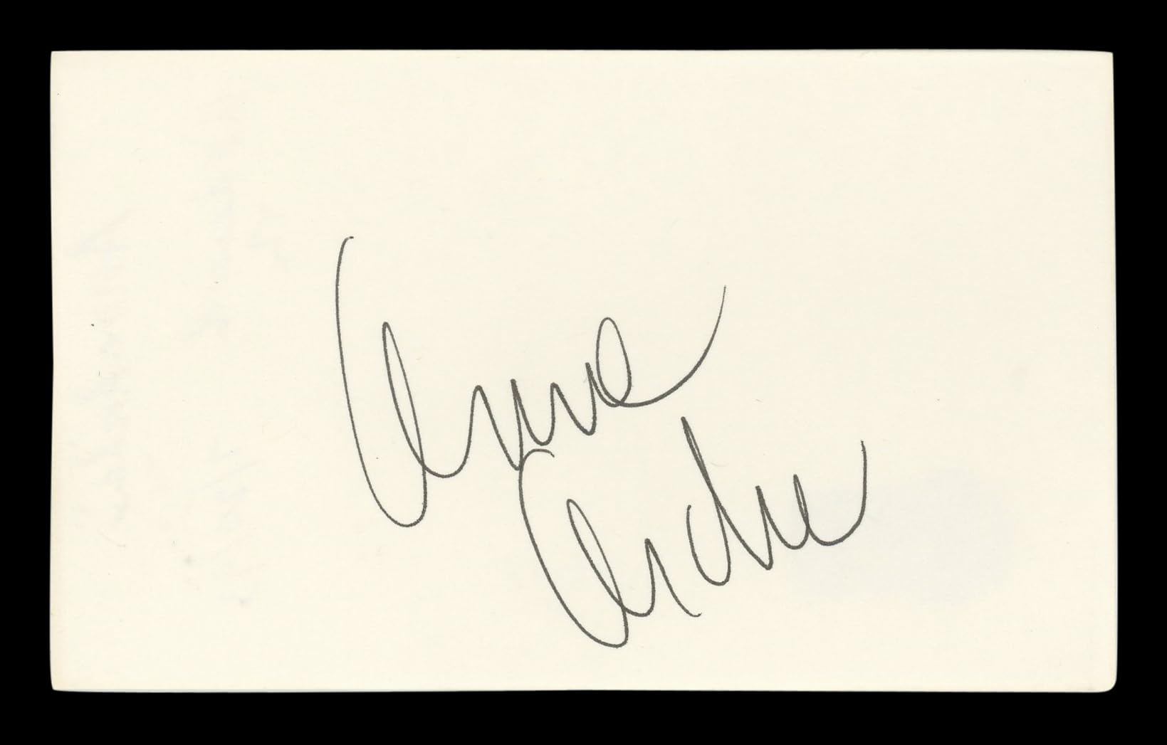 Anne Archer Fatal Attraction Authentic Signed 3x5 Index Card BAS #BL96928