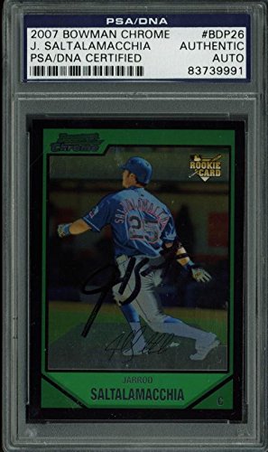 Jarrod Saltalamacchia Signed Card 2007 Bowman Chrome Rc #Bdp26 PSA/DNA Slabbed