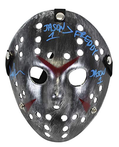 Ari Lehman Friday The 13th "Jason>Freddy" Signed Silver Jason Mask BAS #WC14402
