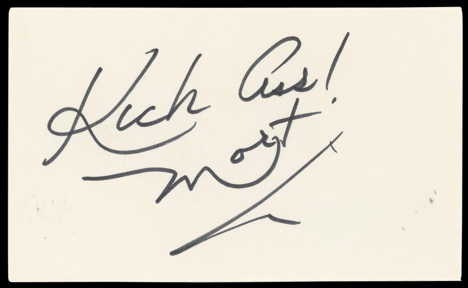 Morton Downey Jr. The Morton Downey Jr. Show Signed 3x5 Index Card BAS #BN89445