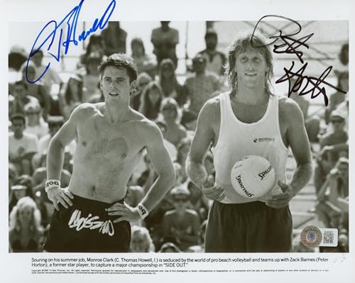 C. Thomas Howell & Peter Horton Side Out Signed 8x10 Photo BAS #BL96203