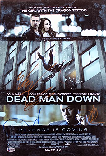 Dead Man Down (4) Howard, Oplev, Bennett +1 Signed 12x18 Photo BAS #AA03988