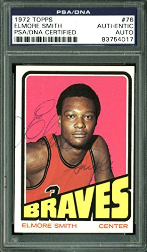 Braves Elmore Smith Authentic Signed Card 1972 Topps #76 PSA/DNA Slabbed