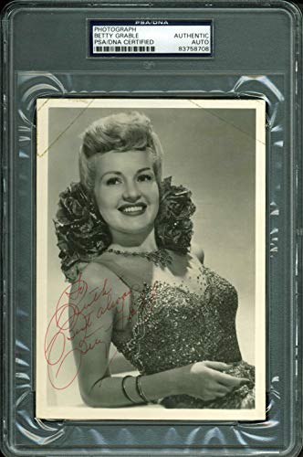 Betty Grable "To Ruth - Best Always" Authentic Signed 5x7 Photo PSA/DNA Slabbed