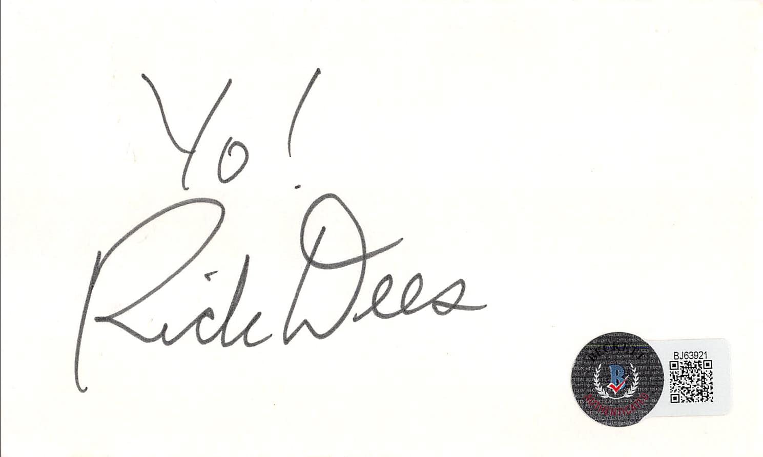 Rick Dees La Bamba "Yo!" Authentic Signed 3x5 Index Card BAS #BJ63921
