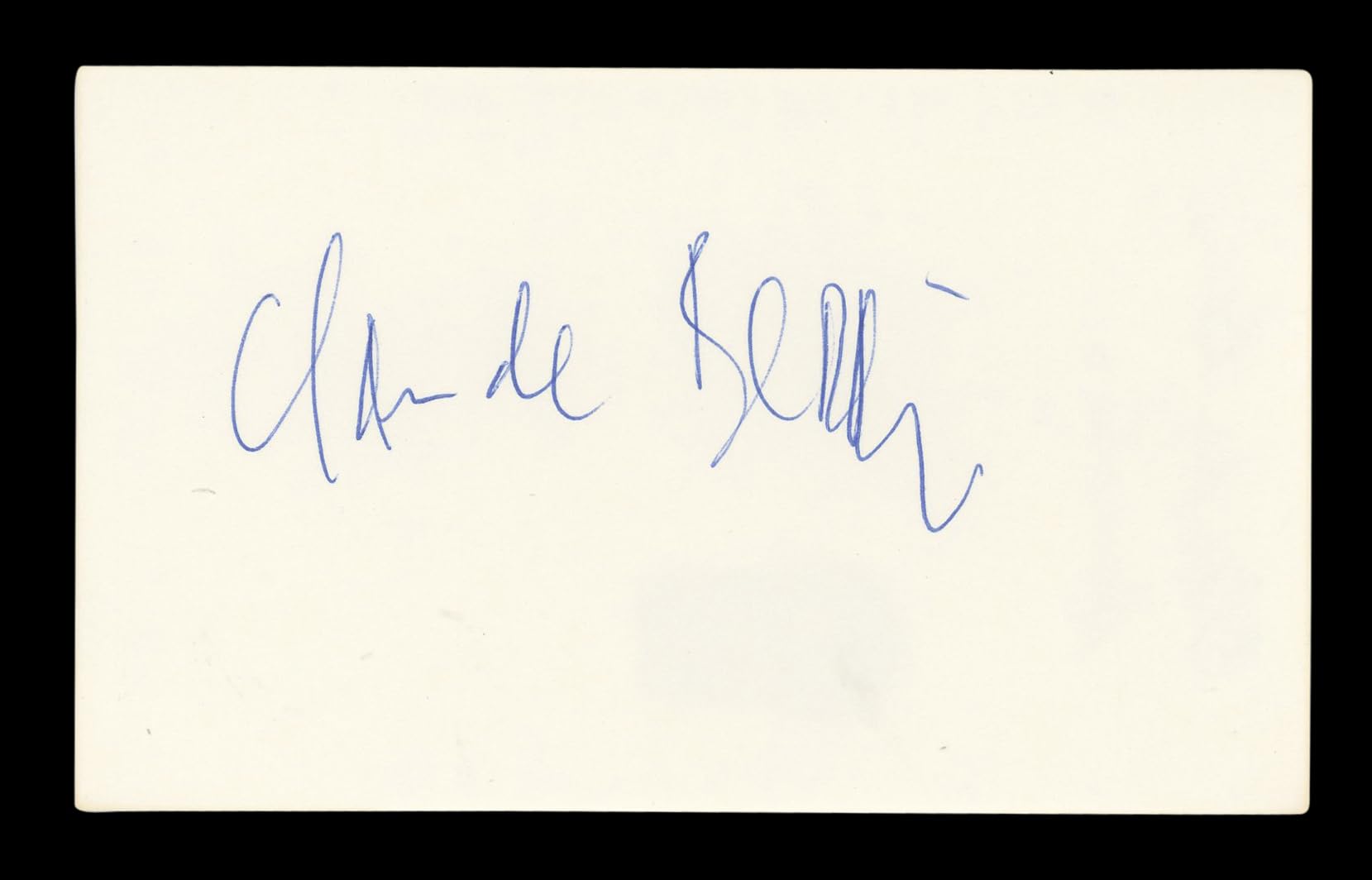 Claude Berri Jean de Florette Signed 3x5 Index Card Autographed BAS #AD70322