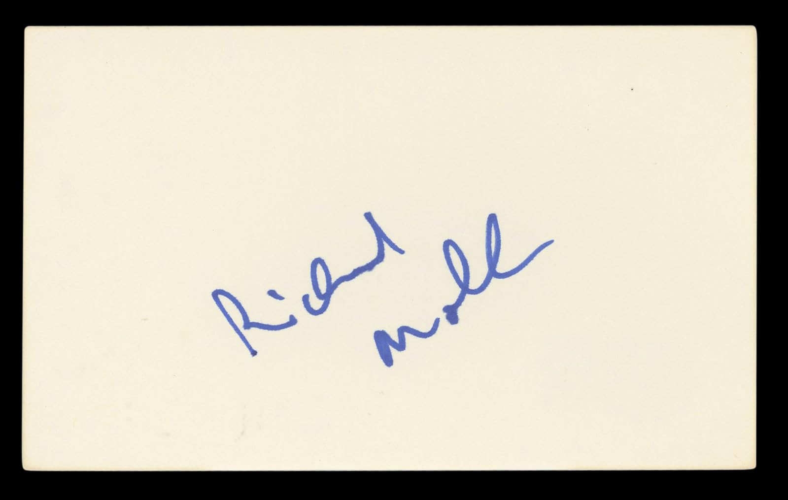 Richard Moll Night Court Authentic Signed 3x5 Index Card BAS #BL96561