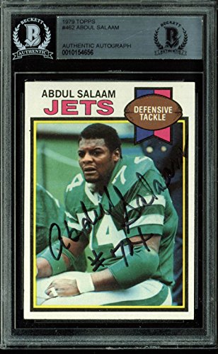 Jets Abdul Salaam Authentic Signed Card 1979 Topps #462 BAS Slabbed