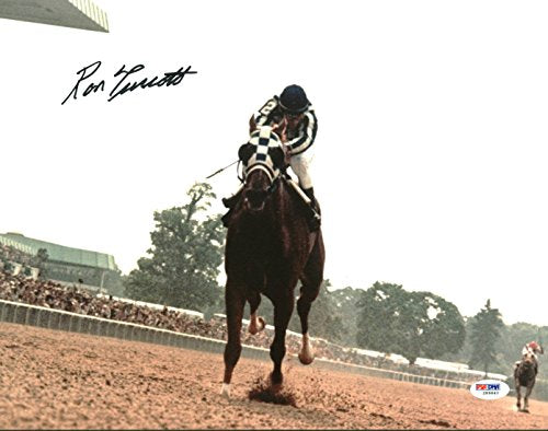 Ron Turcotte 1973 Belmont Stakes Secretariat Signed 11X14 Color Photo PSA/DNA