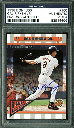Orioles Cal Ripken Jr. Authentic Signed Card 1998 Donruss #160 PSA/DNA Slabbed