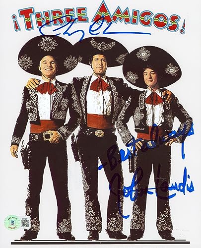 Chevy Chase & John Landis Three Amigos! Signed 8x10 Photo BAS Witnessed #W772844