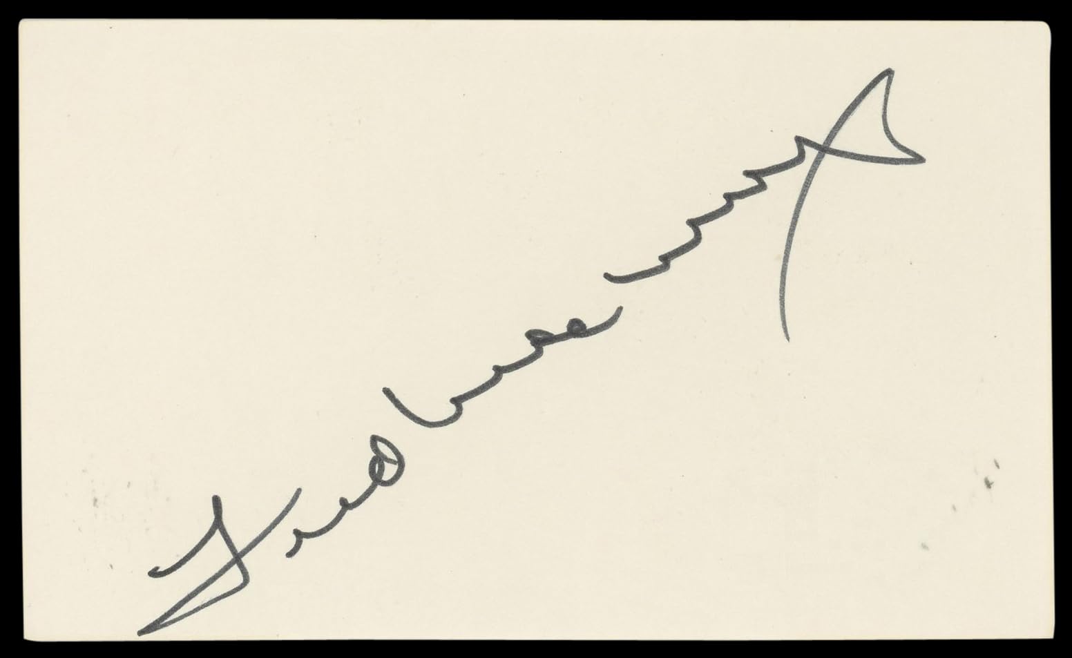 Fred MacMurray Double Indemnity Authentic Signed 3x5 Index Card BAS #BN89448