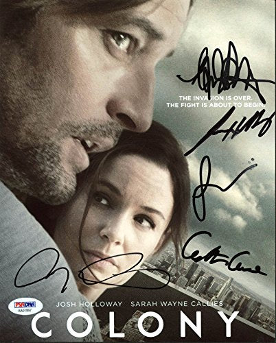 Colony Cast (5) Josh Holloway, Sarah Callies Signed 11X14 Photo PSA/DNA #AA01997