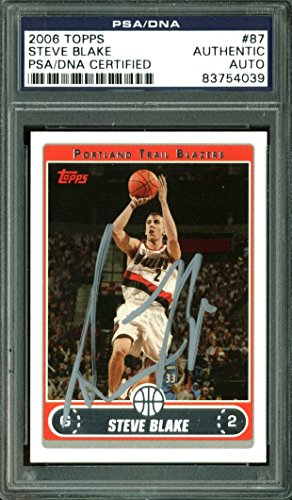 Blazers Steve Blake Authentic Signed Card 2006 Topps #87 PSA/DNA Slabbed
