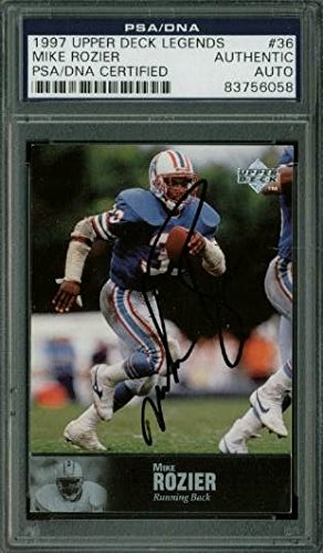 Oilers Mike Rozier Authentic Signed Card 1997 Upper Deck Legends #36 PSA Slabbed