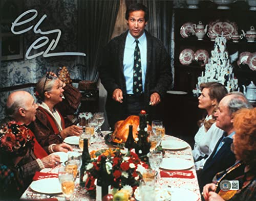 Chevy Chase Christmas Vacation Signed 11x14 Horizontal Photo w/ Silver Sig BAS